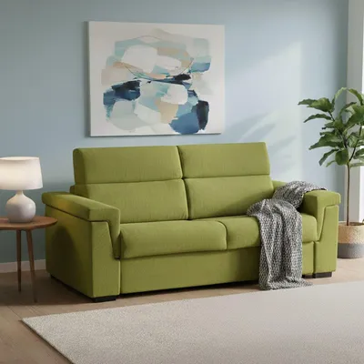 Immagine prodotto di Nus - Divano Letto 3 Posti, 225x95 cm Verde, Sfoderabile Italy