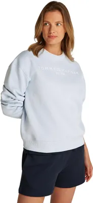 Produktbild von Tommy Hilfiger Damen Sweatshirt ohne Kapuze, Blau (Breezy Blue), XXXL