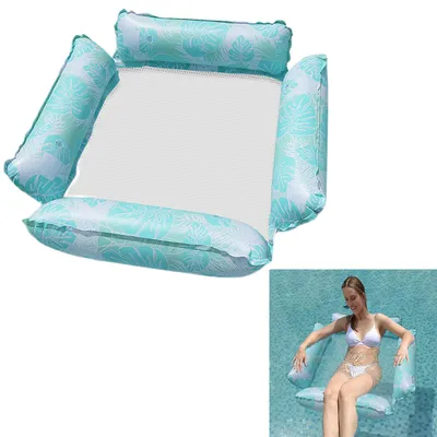 Image de Fauteuil gonflable, matelas gonflable pour piscine, pliable, hamac, bleu