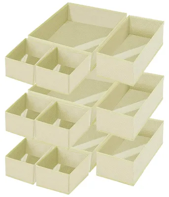 Aufbewahrungsboxen 12er-Set, faltbar, Stoff, für Schubladen, Unterwäsche