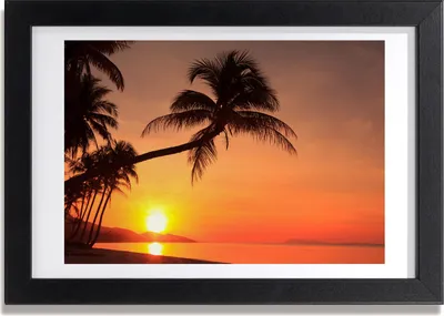 Produktbild von Bild 30x20 MDF-Rahmen, Wandkunst Sonnenuntergang am Strand