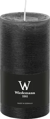 Produktbild von Stumpenkerze aus Paraffin, Schwarz, Marble Rustik, Wiedemann, 130/68 mm, Brenndauer ca. 54h, durchgefärbt