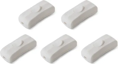 Produktbild von Schnurschalter schwarz / weiß - Farbe + Menge: 5 x weiß