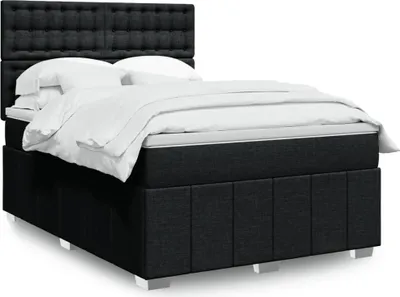 Produktbild von Möbel2024 Boxspringbett mit Matratze Schwarz 140x190 cm Stoff Klassische Betten 373312