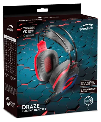 Produktbild von SPEEDLINK DRAZE, Kabelgebunden, Gaming, 20 - 10000 Hz, 340 g, Kopfhörer, Schwarz