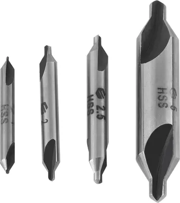 Obrázek produktu pro 4ks 1/2/2,5/5mm 60 stupňů HSS středicí vrtáky Sada středicích vrtáků