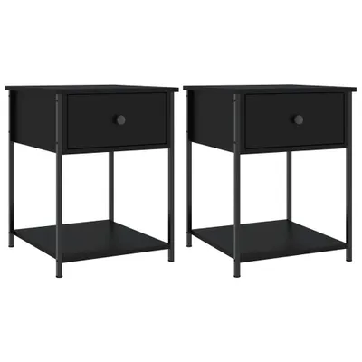 Produktbild von Nachttische 2 Stk. Schwarz 44x45x58 cm Holzwerkstoff