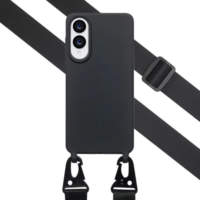 Immagine prodotto di Custodia in silicone Selencia con cinturino rimovibile Samsung Galaxy S25 Edge - Nero