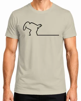 Produktbild von La Linea Balum Strichmännchen Osvaldo Cartoon Retro Cavandoli Herren T-Shirt, Natur, L