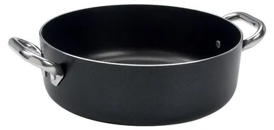 Auflaufform Alu 40 cm, 3 mm, schwarz, ofenfest, 2 Henkel