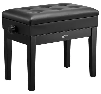 Image de Tabouret de piano VEVOR, 56x34x49 cm, tabouret de piano, chaise de piano pour clavier, hauteur réglable 49-58 cm, convient pour une coiffeuse de salon