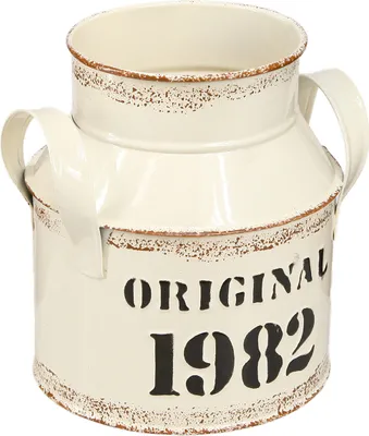 Produktbild von Kanne Metall Nostalgie Deko Vintage Creme Rost Original 1982, 2 Stück