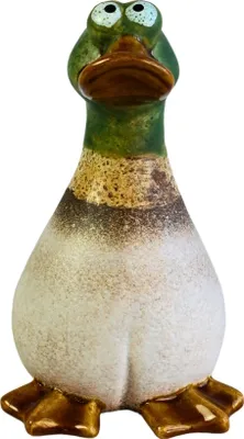 Produktbild von Zaunhocker Erpel aus Keramik Dekofigur Ente Zaunfigur Enten Gartenfigur Garten