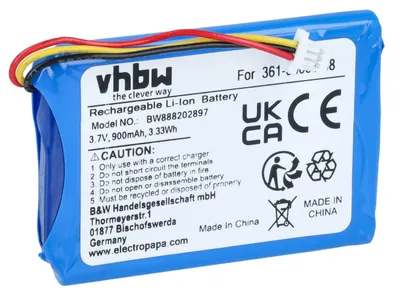 Produktbild von vhbw Akku kompatibel mit Garmin Camper 770 LMT-D GPS Navigation Navi (900 mAh, 3,7 V, Li-Ion)