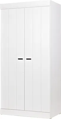 Produktbild von Woood Connect Kleiderschrank Aus Kiefer, 2-Türig, Weiß