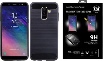 Produktbild von Silikon Hülle Tasche Case + 9H Panzerfolie Echt Glas Zubehör Gummi Bumper Schale Schutzhülle in Carbon-Schwarz kompatibel mit Sony Xperia 1