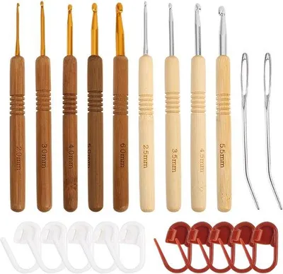 Produktbild von Holzgriff-Haaknadeln-Set für Anfänger, 9 Größen, 2-6 mm