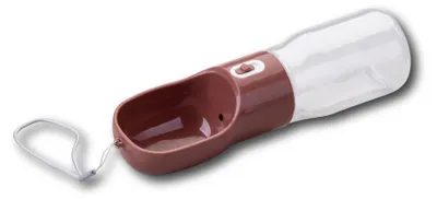 Produktbild von Fackelmann Hundetrinkflasche mit 400 ml Fassungsvermögen, auslaufsichere Trinkflasche für Hunde mit integrierter Wasserschale