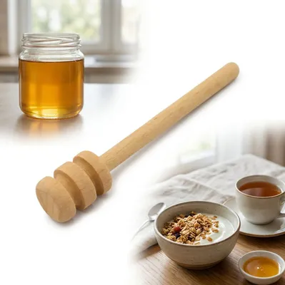 Obrázek produktu pro dřevěná lžička na med 9 cm buk | sada lžiček na med příroda