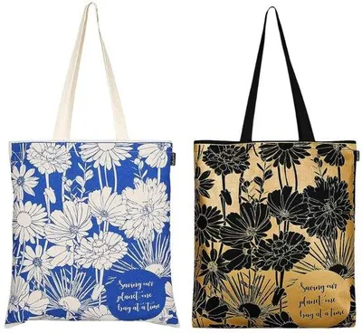 Immagine prodotto di Elegante borsa in cotone da donna, riutilizzabile, nera