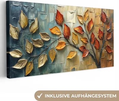 Zdjęcie produktu dla MuchoWow® - Obraz na płótnie - Drzewo - Abstrakcja - Natura - Sztuka, dekoracja ścienna, obrazy do salonu, 40x20cm
