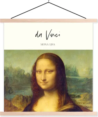 Produktbild von MuchoWow® Textilposter Mona Lisa - Leonardo da Vinci - Alte Meister 120x120 cm mit holzfarbenen Rahmen - Textil-Poster