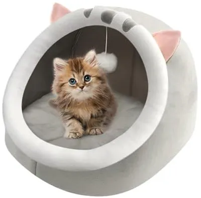 Productafbeelding van Zacht en Warm Kattennest voor Binnen en Buiten - Afneembaar en Wasbaar Kussen - Winterbestendig (30 x 30 x 28 cm)