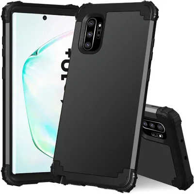 Produktbild von Galaxy Note 10+ Plus Hülle, LaimTop Heavy Duty 3 in 1 Hybrid Hart PC Flexibel TPU Silikon Stossfest Kratzfest Tasche Schutzhülle für Samsung Galaxy Note 10 Plus / Note 10+ 5G Schwarz