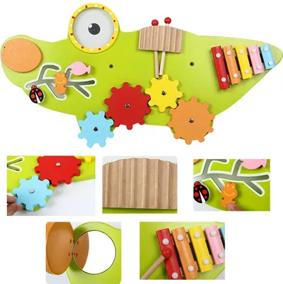 Zdjęcie produktu dla Tablica Sensoryczna Manipulacyjna Montessori Krokodyl