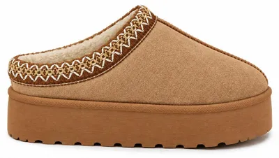 Produktbild von Damen Isoliert Slippers Gefüttert Hausschuhe Mit Zierstickerei in Braun Barin Gr.38/39