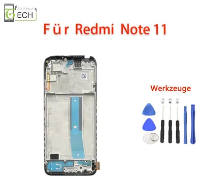 Produktbild von Für Xiaomi Redmi Note 11 (OLED) LCD Display 2201117TY mit Rahmen Bildschirm