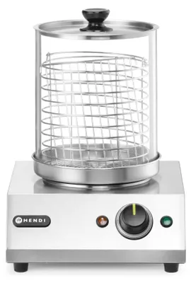 Image de Chauffe-Saucisses Rond Vapeur - Inox - Verre Trempé - Hendi