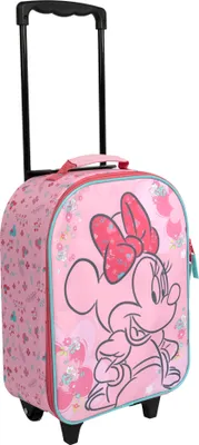 Image de Valise Disney Minnie Mouse pour enfants, valise à roulettes pour filles, valise cabine