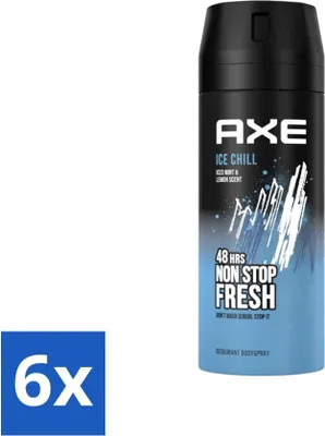 Obrázek produktu pro Ax – Deodorant ve spreji – 48 hodin svěžesti – Ice Chill – Ledová máta a citron – 150 ml – Výhodné balení – 6 kusů