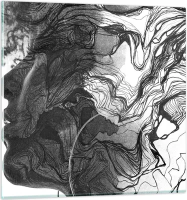 Produktbild von Bilder auf glas - Einteilig - Frau Linie Kunst. - 40x40cm - Glasbilder - Wandbilder - Bilder - zum Aufhängen bereit - Wanddekoration aus Glas - Glas Bilder - Wandbild auf Glas - GAC40x40-4687