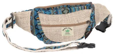 Produktbild von Praktische Hanf Gürteltasche, Ethno Bauchtasche, Sidebag - Dunkelblau, Uni - Erwachsene, Hanf,Baumwolle, 15*20*8 cm, Festival- Bauchtasche Hippie