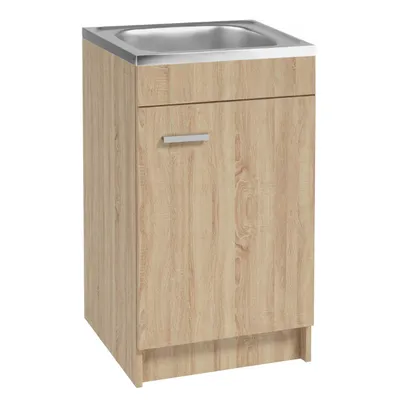 Produktbild von Stamar | Die Küchenschrank, Sonoma 50 cm, Spüle, Armatur, Siphon