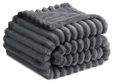Produktbild von Weiche Decke Grau - 130x150 cm Fleece Decke für Sofa