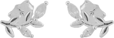 Produktbild von Ohrstecker Ohrring 11x6mm Blatt mit Zirkonias Silber 925