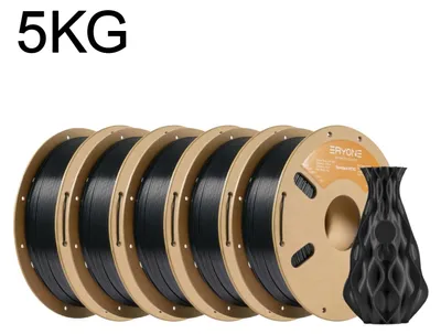 Produktbild von PETG Filament - Filament 3D-Drucker FDM - Durchmesser 1,75 mm ±0,03 mm - Spule 5 kg - Drucktemperatur 230–250 °C - Schwarz