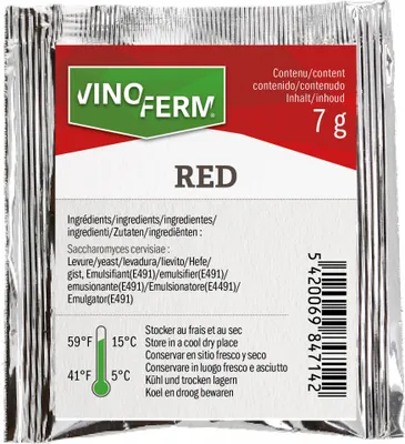 Obrázek produktu pro Vinné kvasnice,suché kvasnicové víno - Vinoferm,červené,7g,