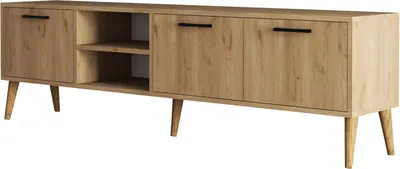 Image de Brugine - Meuble TV, 180x35x53h cm Chêne Marron, une Étagère