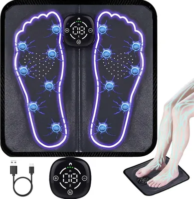 Produktbild von Yonars Elektrisches Fußmassagegerät, Intelligente Massagematte 10 Modi 20 Einstellbare Frequenzen EMS