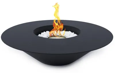 Produktbild von Divina Fire -  Bioethanol-Kamin runder Garten-Kohlenbecken für den Außenbereich SANTORINI Schwarz d.60