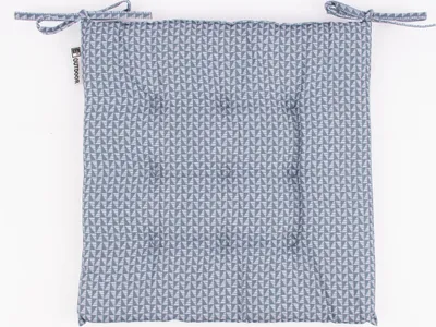 Produktbild von Outdoor Stuhlkissen Bindebänder Geometrie Dreiecke anthrazit 40x40x3c