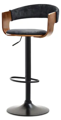 Produktbild von Verstellbarer Barhocker DAIMARY - Walnuss / Schwarz 2