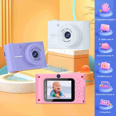 Produktbild von 1080P Digitalkamera Kinderkamera 20 MP Kinderkamera Selfie-Kamera für Jungen und Mädchen 8-facher Digitalzoom 2,0-Zoll-Bildschirm Doppellinsen Geburtstag