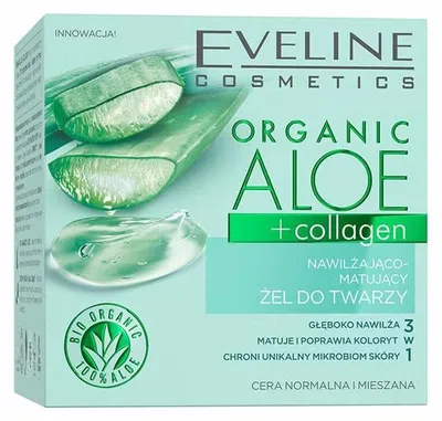 Obrázek produktu pro Eveline Cosmetics Organic Aloe+Collagen – kosmetický produkt, péče – Karton 15 ks