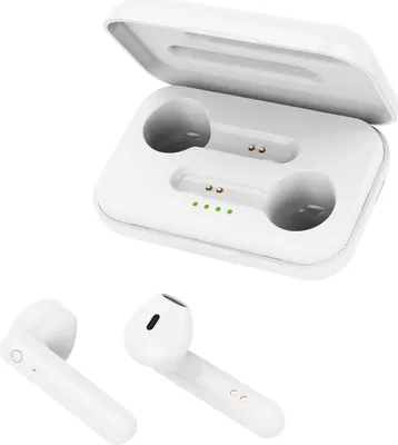 Produktbild von Forever TWE-110 Earp Bluetooth-Kopfhörer mit Ladetasche weiß TWS Touch-Control Integriertes Mikrofon In-Ear Ohrhörer Kabellos Headset Mit Powerbank