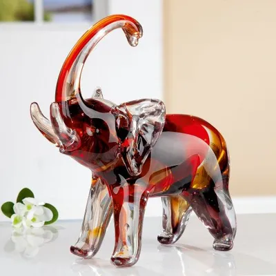 Image de Gilde Glass Art, Figur, Elefant, Glas, rot, VE 2, L. 11 cm, B. 21 cm, H. 24.5 cm 39786 4063387397862